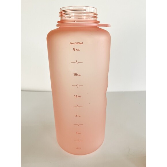 Hydracy Water Bottle with Time Marker -Large BPA Rose Gold 64 oz - Picture 4 of 10